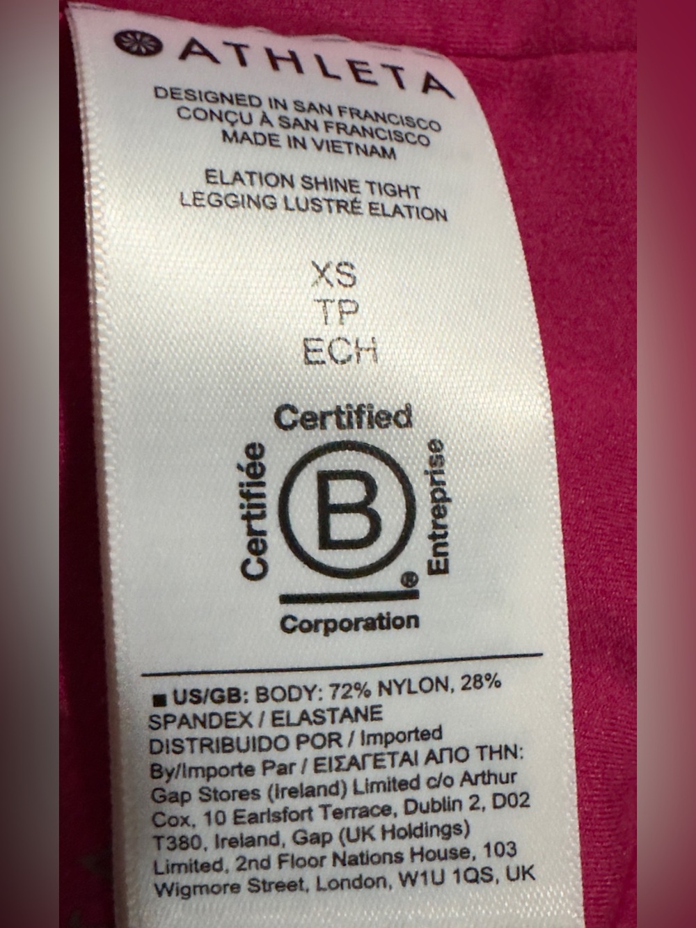 Athleta | NWOT Bright Magenta Matching Workout Set (Sports Bra + Leggings) XS/S - Picture 13 of 14